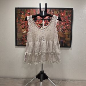 Free People Day Dream Lace Crochet Tank Size Medium